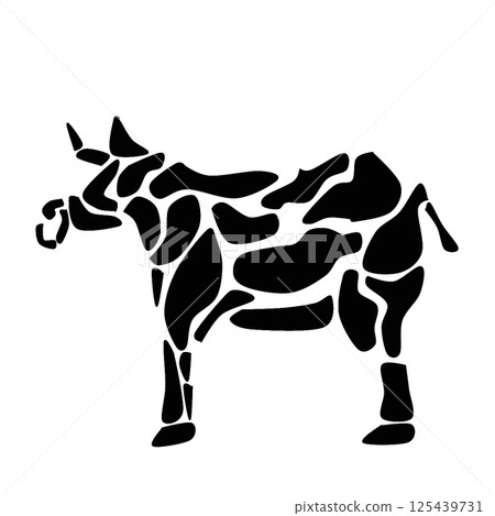 牛剪影圖 125439731