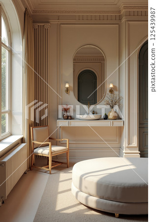 Elegant Modern room Design Featuring Serene Natural Light and Minimalist Decor 125439987