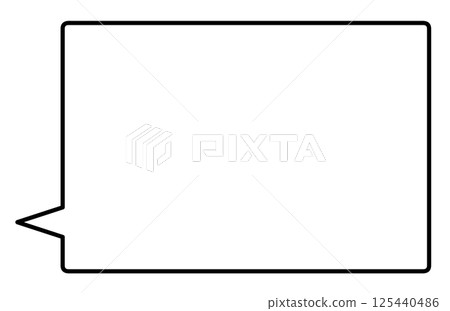 A simple horizontal rectangular speech bubble 125440486