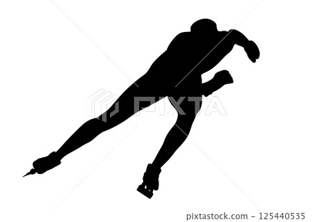 speedup male athlete at speed skating competition 125440535