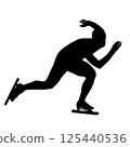 speed skating competition, real contour speed skater athlete 125440536