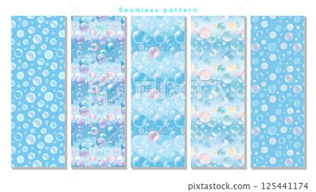 無縫圖案_肥皂泡漂浮在藍天 125441174