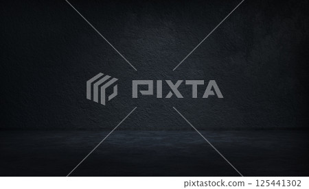 Dark concrete wall background with floor. 125441302