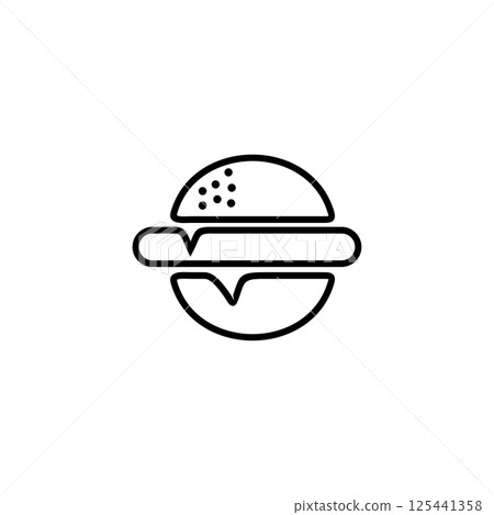 Outline burger restaurant logo design 125441358