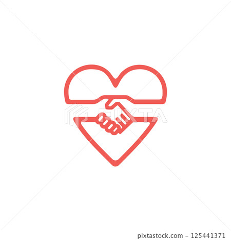 Handshake partnership love logo design 125441371