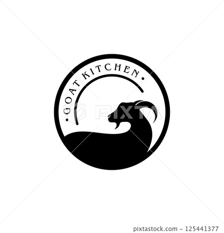 goat meat restaurant emblem logo design goat meat restaurant emblem logo design 125441377