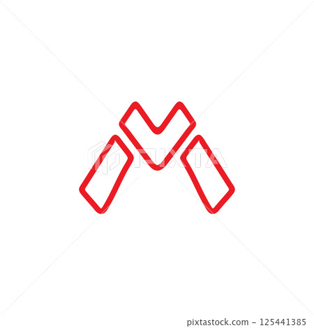 M letter initial logo design 125441385