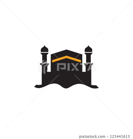 Islamic ka'bah makkah building logo design Islamic ka'bah makkah building logo design 125441613