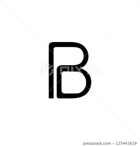 luxury PB letter initial logo design 125441619