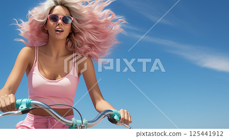 日本女性騎自行車 日本女性騎自行車 125441912