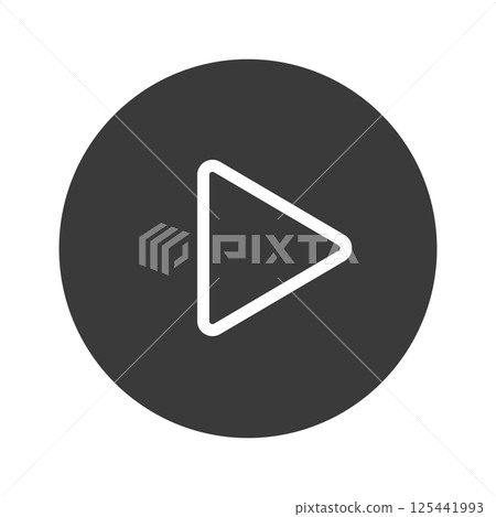 Black arrow and play button icons - Simple and stylish start mark UI material 125441993