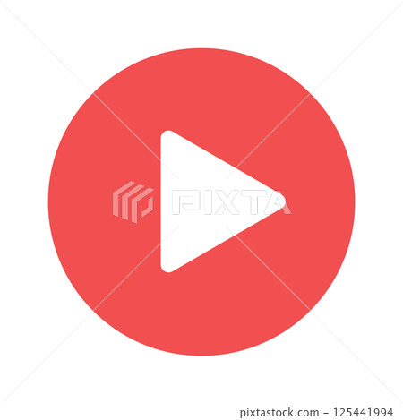 Red arrow and play button icons - Simple and stylish start mark UI material 125441994