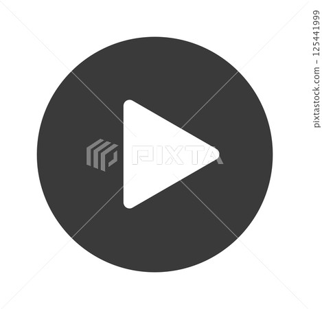 黑色播放按鈕圖示 - 簡潔時尚的開始標記UI素材 125441999
