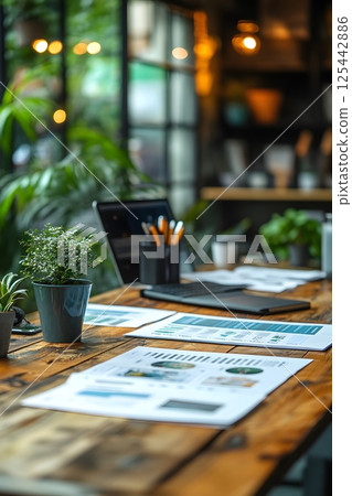 Social media managers planning weekly content calendar, informal setup, 125442886