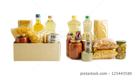 Vegetable oil  and water in bottle isolated on white background. 125443580