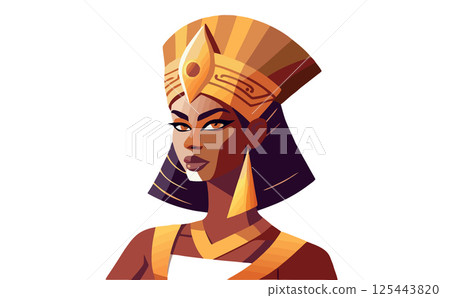 Vsai portrait of nefertiti, powerful egyptian queen wearing golden headdress Vsai portrait of nefertiti, powerful egyptian queen wearing golden headdress 125443820