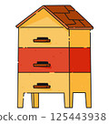 house for bees vector illustration. Cartoon cute beehive for swarm of honey bees, several entrances 125443938