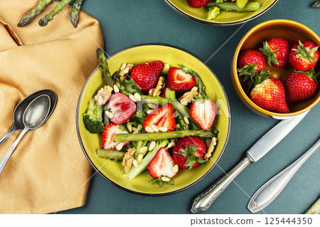Asparagus Salad with Strawberries. Asparagus Salad with Strawberries. 125444350