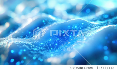 Abstract blue foam texture with sparkling particles. 125444448