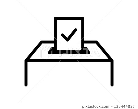 Voting, election, and survey icons Ballot box Survey Illustration Voting box House of Councillors election Polling station Paper 125444855