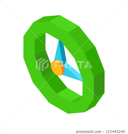 Mechanical round clock 3D icon isolated cartoon illustration Mechanical round clock 3D icon isolated cartoon illustration 125445240
