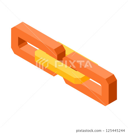 Colorful 3D chain icon for hyperlink isolated illustration Colorful 3D chain icon for hyperlink isolated illustration 125445244