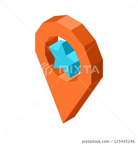 Favorite geolocation icon with blue star inside circle Favorite geolocation icon with blue star inside circle 125445246