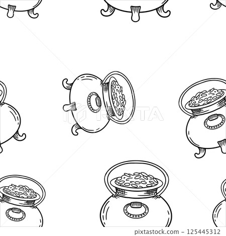HandDrawn Cauldron Pattern, Perfect for Enhancing Magical Themed Creations and Decor HandDrawn Cauldron Pattern, Perfect for Enhancing Magical Themed Creations and Decor 125445312