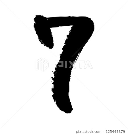 數字 7 的手繪插圖 125445879