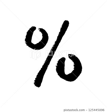 Hand drawn illustration of a percent sign 125445896