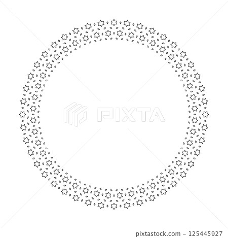 Radial Circle Stars Pattern for Decorative Round Frame. 125445927