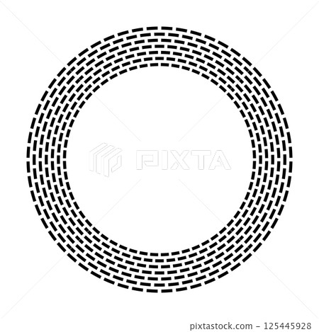 Abstract Radial Geometric Circle Pattern for Round Frame. 125445928