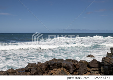 Rocky coast of Atlantic ocean, Gran Canaria, Spain 125446135