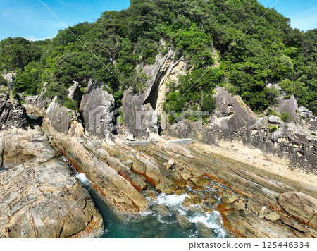 高知縣土佐清水市龍串海岸的風景 125446334