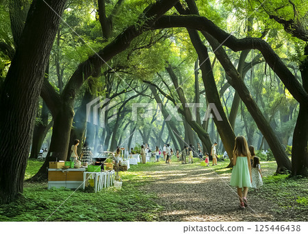 Image material of a barbecue area 125446438