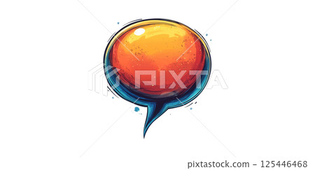 Colorful Speech Bubble Illustration. Communication And Expression Concept Isolated On Transparent Background 125446468
