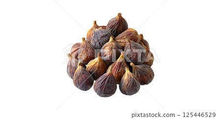 Dried Figs Piled. Nutritious Snack And Natural Sweetener Isolated On Transparent Background 125446529