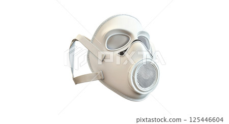 Gas Mask With Filter And Straps. Protective Respiratory Equipment For Safety And Health Isolated On Transparent Background 125446604