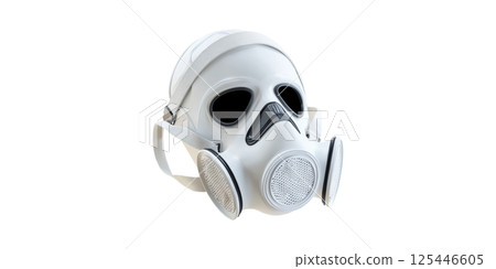 Gas Mask With Dual Filters. Protective Gear For Hazardous Environments Isolated On Transparent Background 125446605
