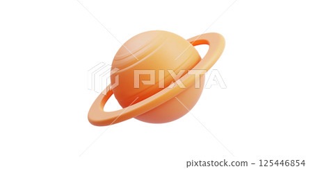 3D Illustration Of Saturn-Like Planet With Rings. Space Exploration And Astronomy Concept Isolated On Transparent Background 125446854