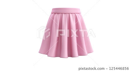 Pink Pleated Skirt. Fashionable Women'S Apparel For Stylish Outfits Isolated On Transparent Background Pink Pleated Skirt. Fashionable Women'S Apparel For Stylish Outfits Isolated On Transparent Background 125446856