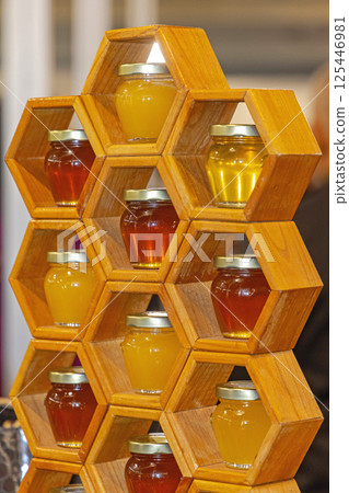Natural Honey Jars Shelf 125446981