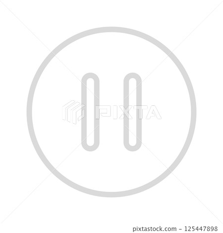 Gray pause button icon - Simple and stylish semi-transparent pause mark UI material 125447898