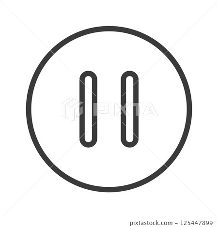 Black pause button icon - Simple and stylish pause mark UI material 125447899