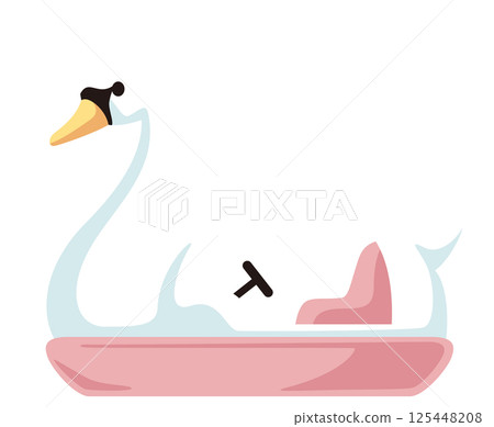 向量圖的可愛天鵝船 125448208