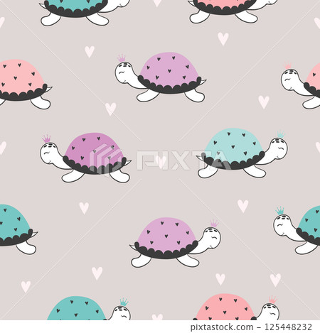 Seamless kids pattern with colorful turtles Seamless kids pattern with colorful turtles 125448232