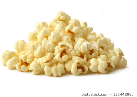 Pile of Fresh Popcorn Ready for Snacking During a Movie Night at Home 125448993