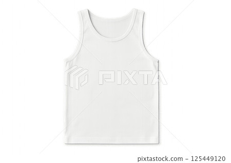Simple White Tank Top Displayed on a Neutral Background for Casual Wear or Layering Options 125449120