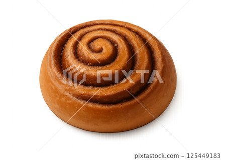 Sweet Cinnamon Roll Baked to Perfection With Spiraled Dough and Golden Crust 125449183