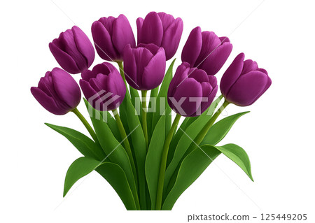 Colorful Bouquet of Purple Tulips Arranged Beautifully for Decoration 125449205